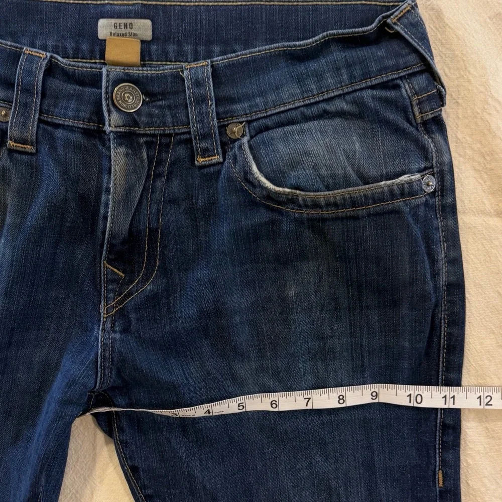 True Religion Jeans Mens Tag 31x32 Blue Geno Straight Slim Fit Denim Stretch USA